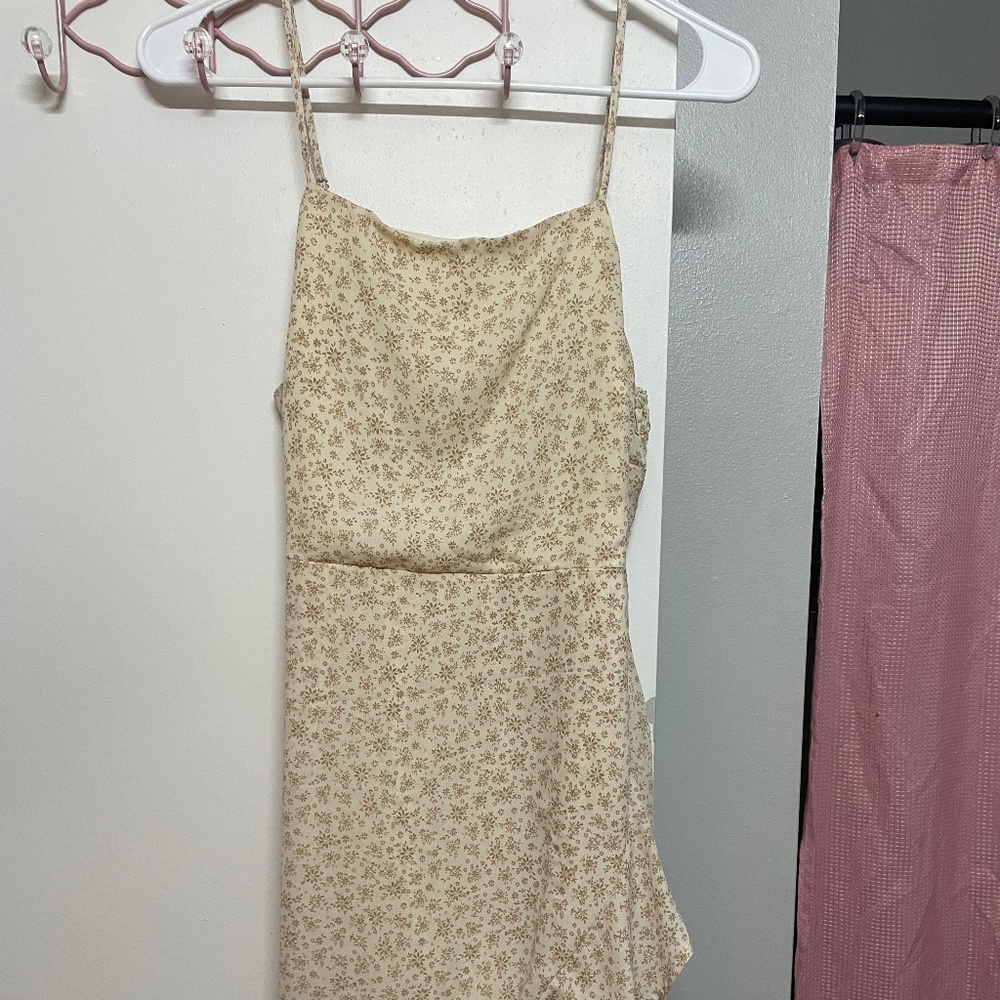 Cream Floral Dress - M